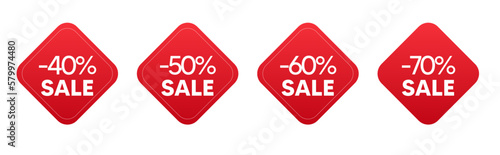 Red sale sign, Red sale tag