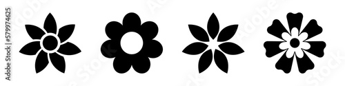 Flower vector icons set