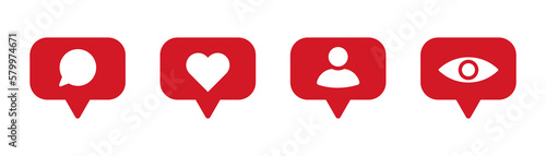 Follower notification graphic vector icons
