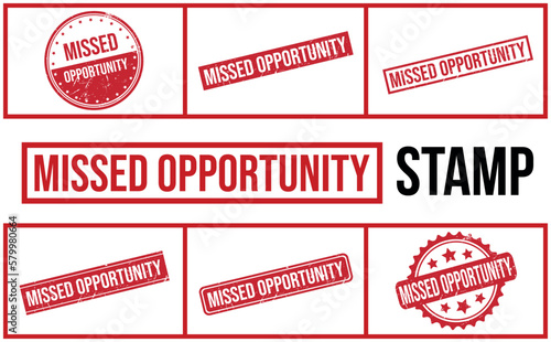 Missed Opportunity Rubber Stamp Set Vector