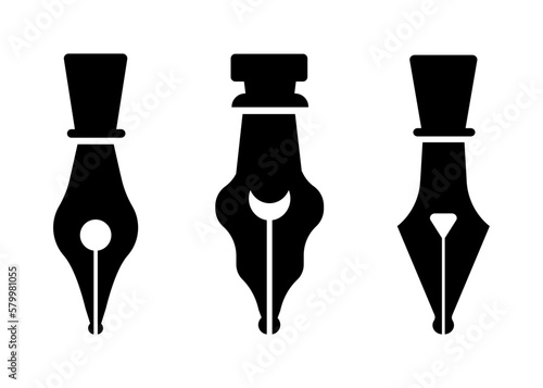 Fountain pen vector icons collection
