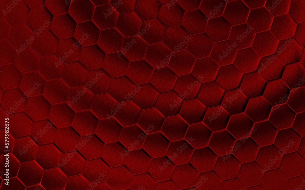 Red 3d honeycomb or hexagonal pattern background. Realistic and elegant ...