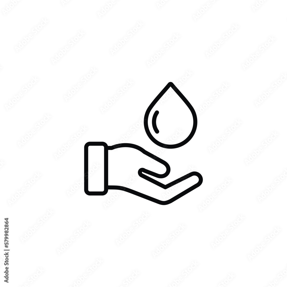 Muslim wudhu line icon isolated on white background Muslim wudhu line icon isolated on white background