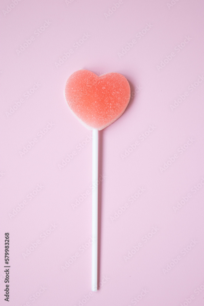 Close up Heart Shape Candy Stick for White Day Close up Heart Shape Candy Stick for White Day