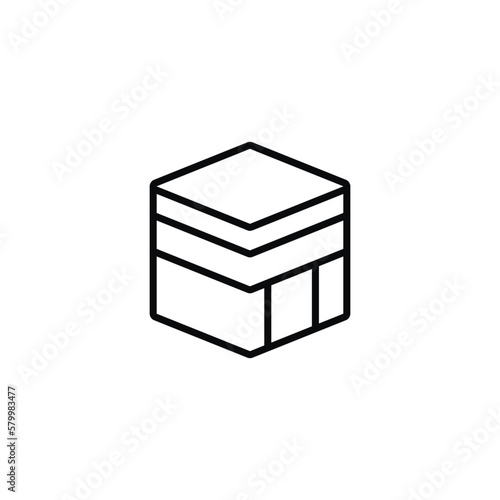 Kaaba line icon isolated on white background