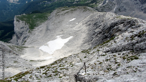 Klettersteieg auf die Alpspitze bei Garmisch-Partenkirchen im Wettersteingebirge. Eine Herausforderung.  photo