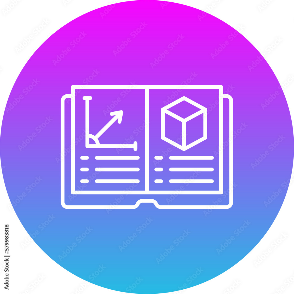 Open Book Gradient Circle Line Inverted Icon Open Book Gradient Circle Line Inverted Icon