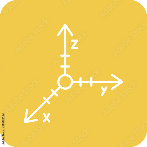 Coordinate Axis Multicolor Round Corner Line Inverted Icon