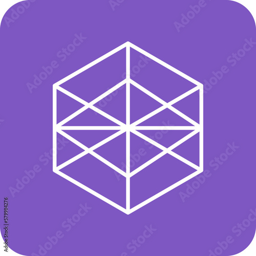 Geometrical Multicolor Round Corner Line Inverted Icon