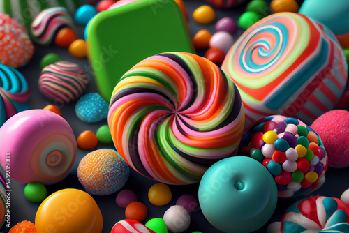 candies .close up. generative ai