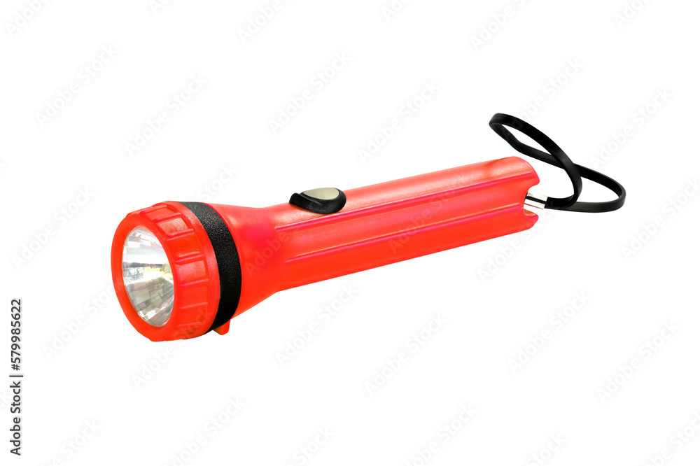 Red torch light on white background Red torch light on white background
