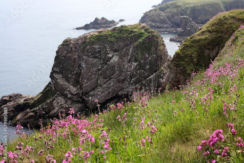Obraz na płótnie Coastal path between Peterhead, Boddam, Bullers of Buchan and Cruden bay - Aberdeenshire - Scotland - UK w salonie