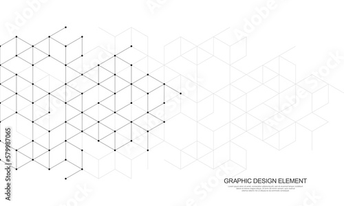 Fotografiet The graphic design elements with isometric shape blocks