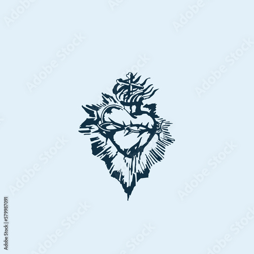THESE HIGH QUALITY SACRED HEART JESUS VECTOR FOR USING VARIOUS TYPES OF DESIGN WORKS LIKE T-SHIRT, LOGO, TATTOO AND HOME WALL DESIGN