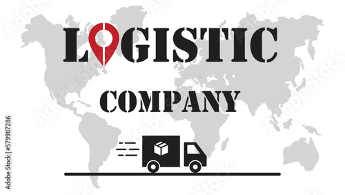 Vector illustration of a transport company dealing with logistics, ground transportation. Logistics company