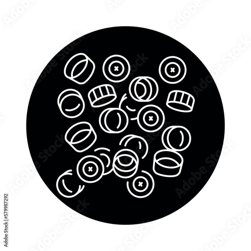 Recycled Plastic Bottle Caps black line icon. Pictogram for web page