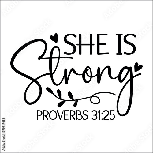 She is strong proverbs 31:25 Svg
