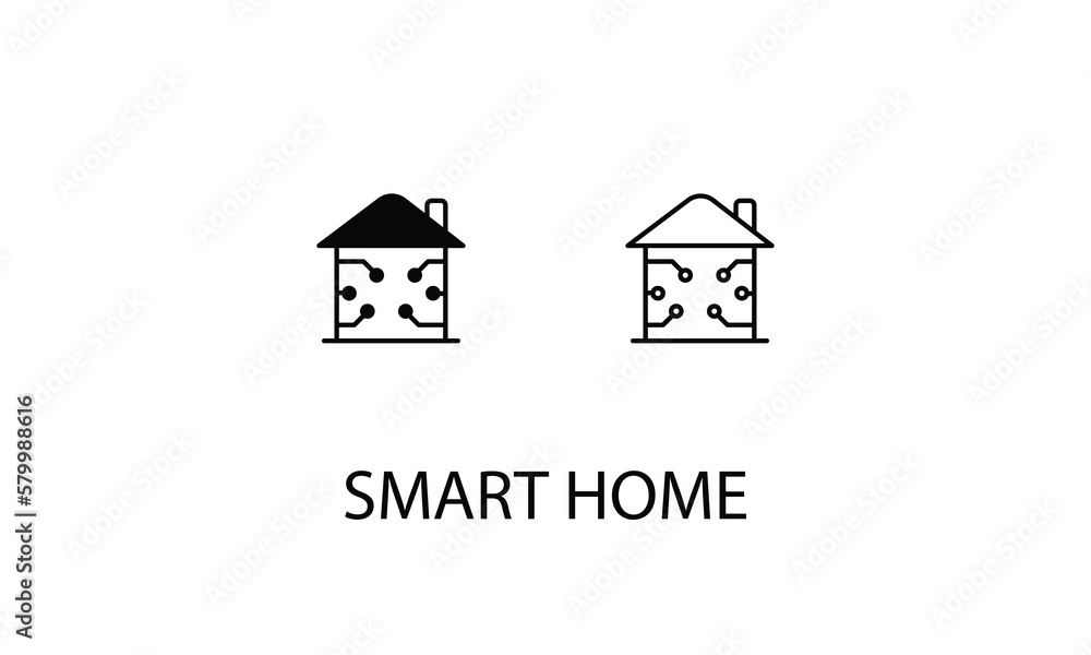 Smart home double icon design stock illustration Smart home double icon design stock illustration