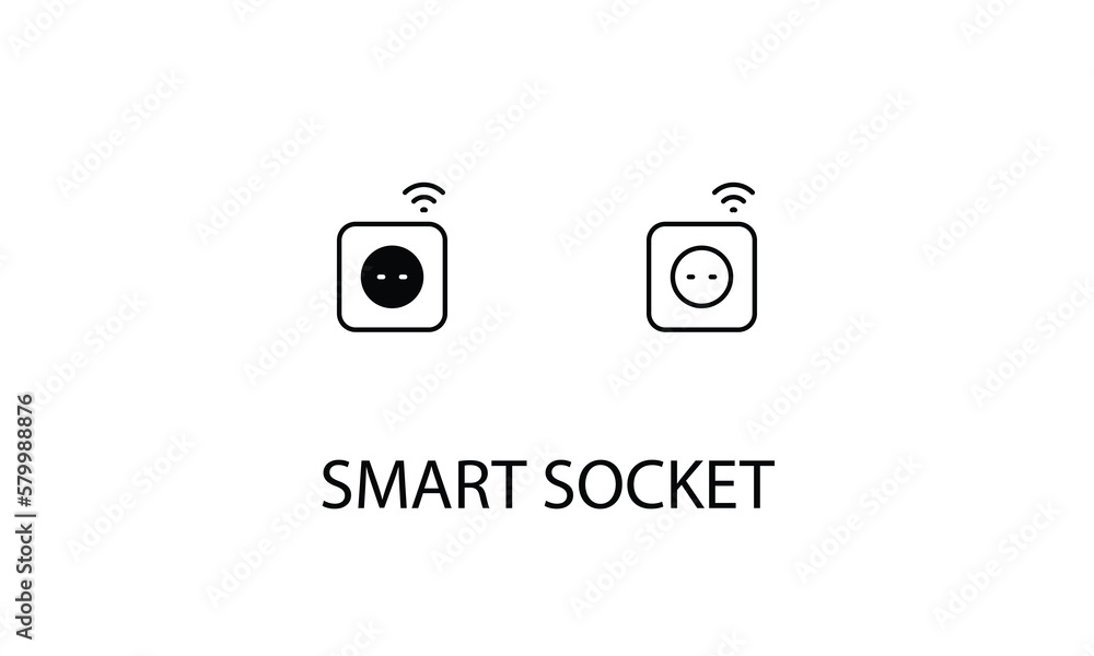 Smart socket double icon design stock illustration Smart socket double icon design stock illustration