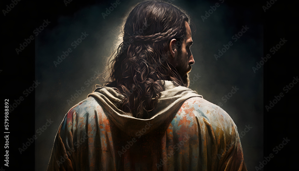 Jesus christ de dos, généré par IA Jesus christ de dos, généré par IA