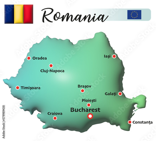 Rumänien, Fläche und Flagge