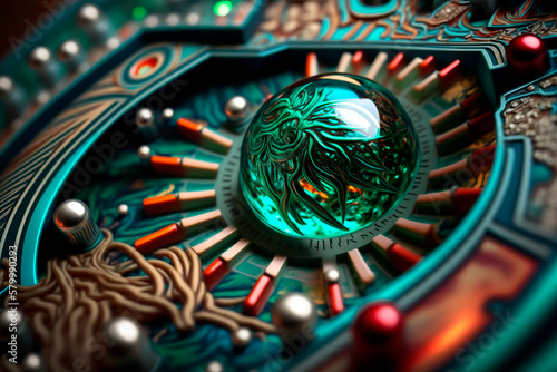 Wallpaper Mural generative ai illustration of pinball machine, table Torontodigital.ca