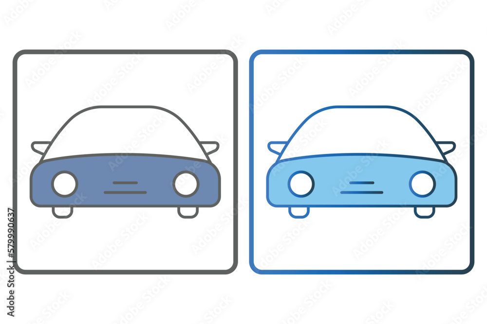 Car icon illustration. icon related to transportation, service, repair. Two tone icon style, lineal color. Simple vector design editable