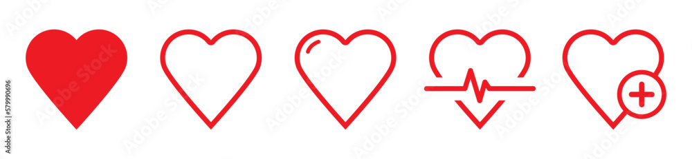  Heart vector icons collection