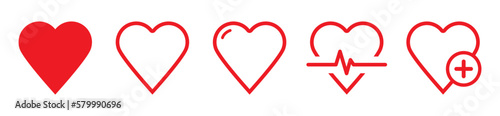  Heart vector icons collection