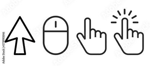Hand pointer cursor mouse vector icon set