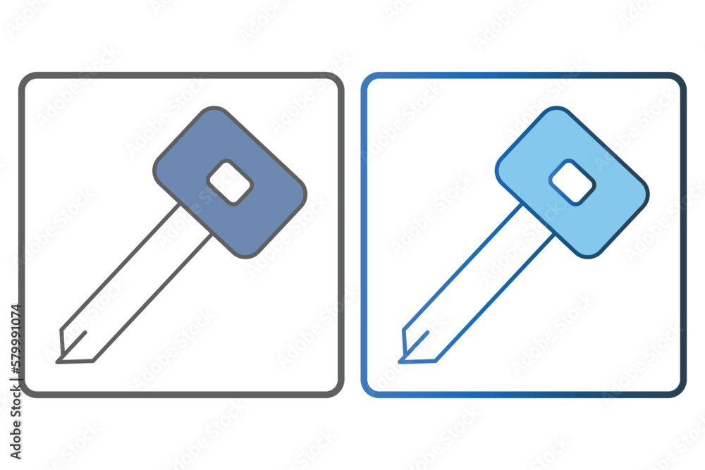 Car key icon illustration. icon related to car service, car repair. Two tone icon style, lineal color. Simple vector design editable Car key icon illustration. icon related to car service, car repair. Two tone icon style, lineal color. Simple vector design editable