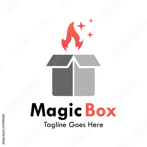 Magic box logo template illustration