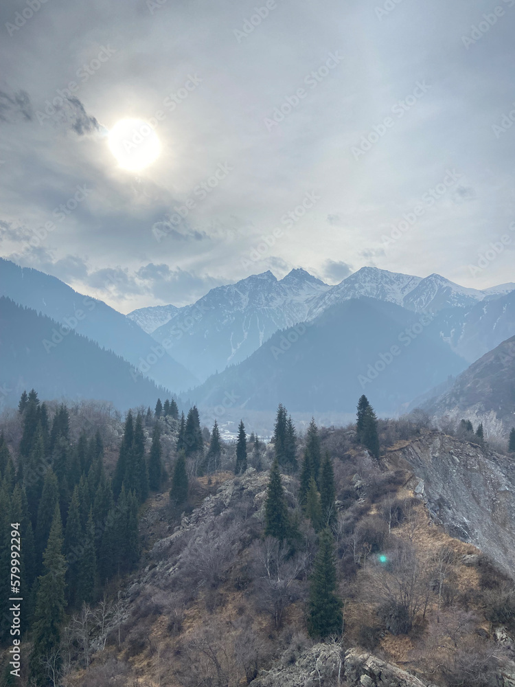 snow covered mountains