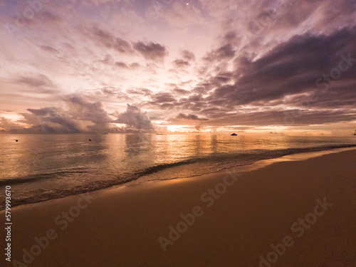 amazing tropical beach at sunset