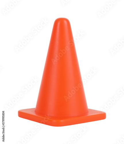 Fotografia Traffic cone orange pylon isolated on white background