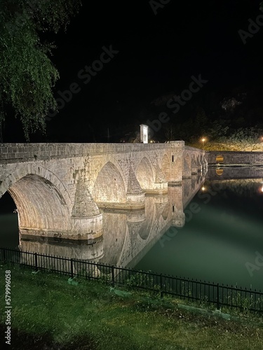 Drina bridge at night