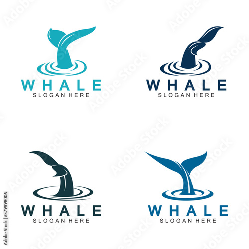  whale tail logo vector illustration design. Whale tail graphic icon