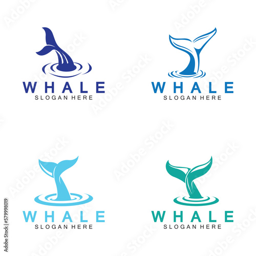  whale tail logo vector illustration design. Whale tail graphic icon
