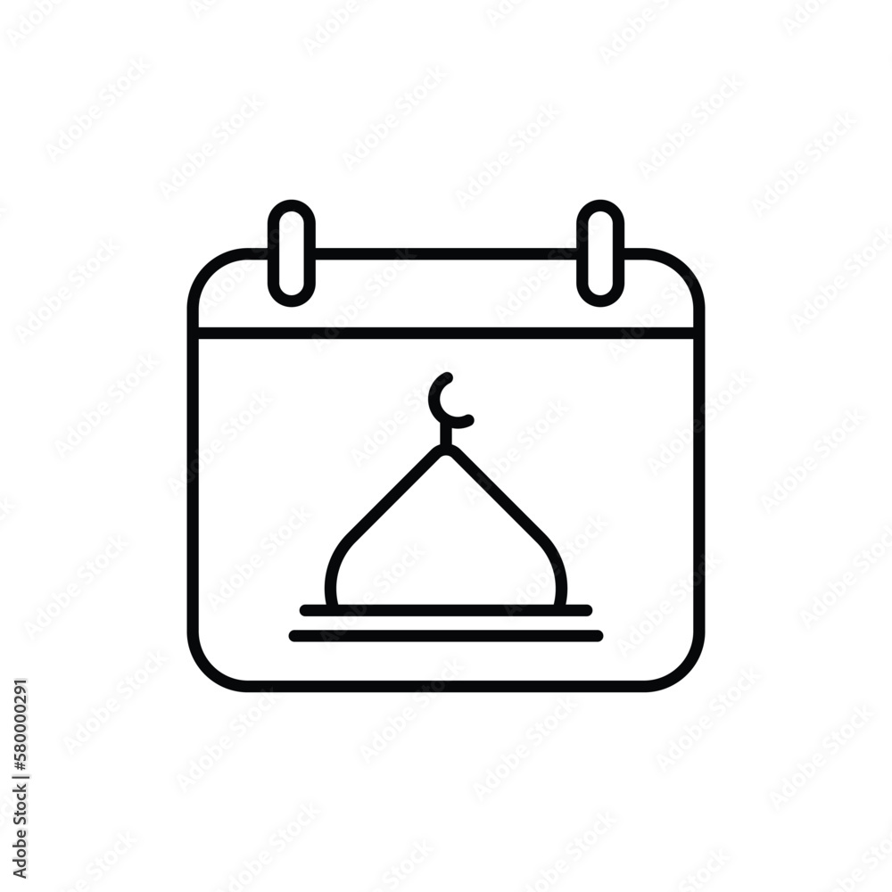 Islamic calendar icon. outline icon Islamic calendar icon. outline icon