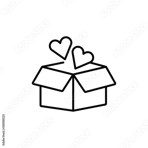 icon gives affection. outline icon