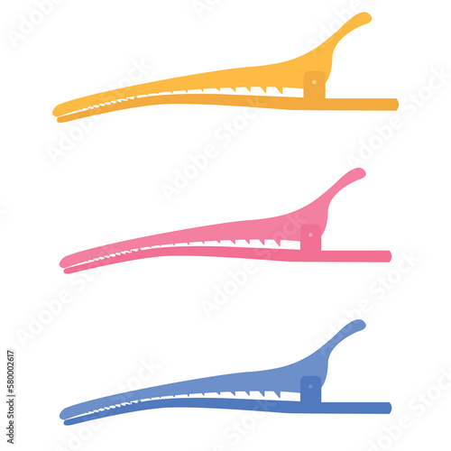 Vector cartoon image of clips and hairpins. The concept of self-care and cosmetic services. Cute elements for your design.