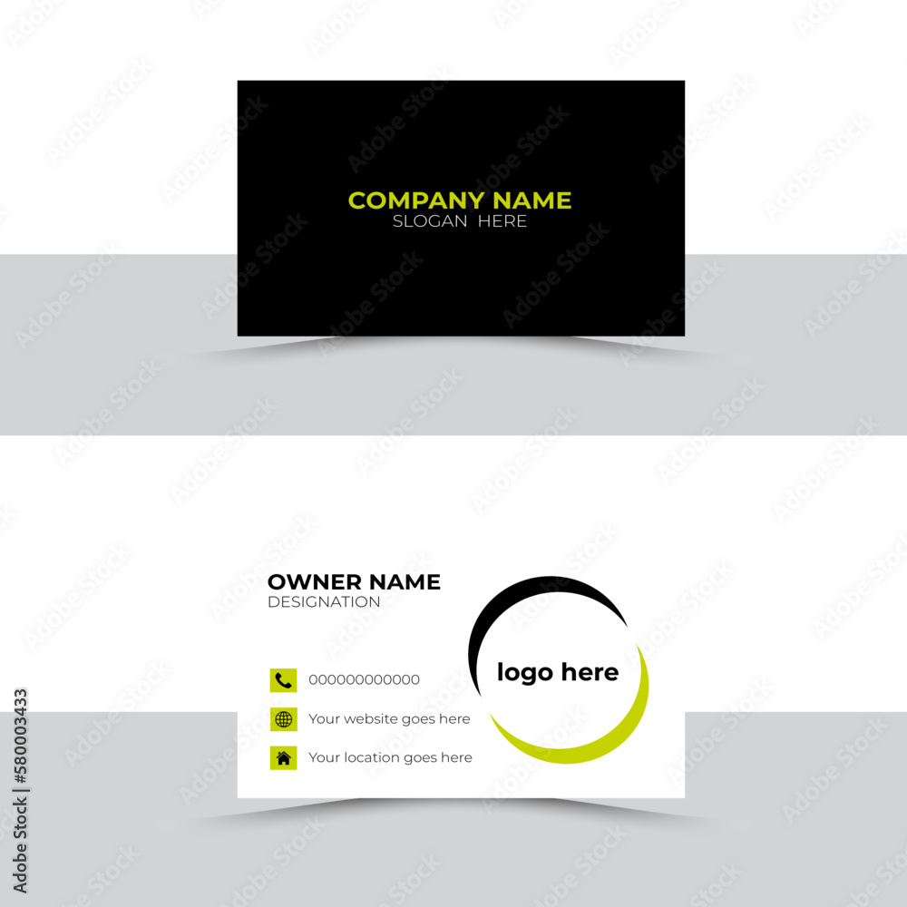 Fototapeta premium Double-sided creative business card template. Creative and modern business card template. Vector illustration print template.