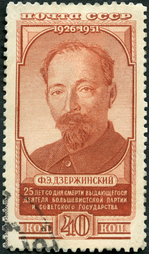 USSR - 1951: shows Felix Edmundovich Dzerzhinsky (1877-1926), organizer of Soviet secret police, 25th death anniversary, 1951