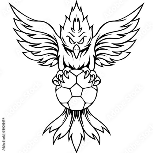 phoenix animal character mascot sport team badge