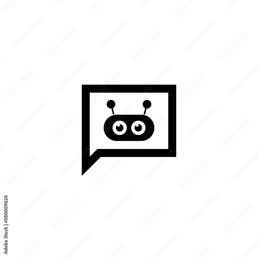 Chat bot AI icon. Robot virtual assistance for chat logo isolated on white background Chat bot AI icon. Robot virtual assistance for chat logo isolated on white background