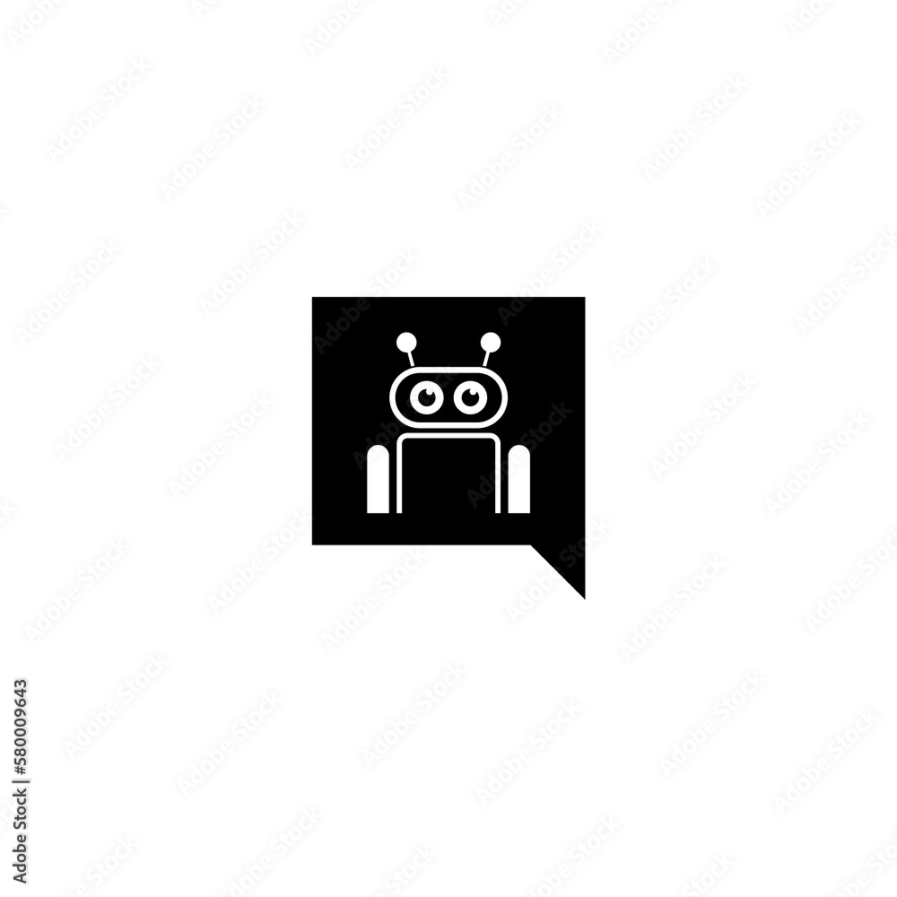 Chat bot AI icon. Robot virtual assistance for chat logo isolated on white background Chat bot AI icon. Robot virtual assistance for chat logo isolated on white background