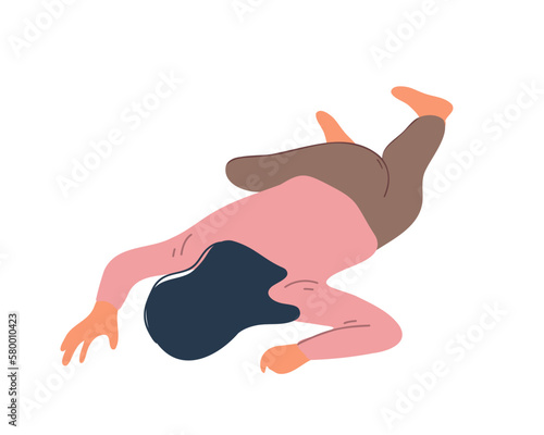 woman lying on the ground. Vector illustration