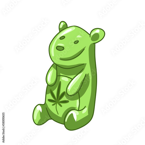 bag with marmalade with cannabis. marmalade vector bears