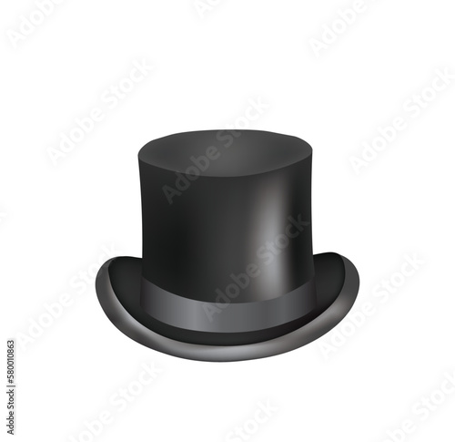 Black cylinder hat. vector illustration