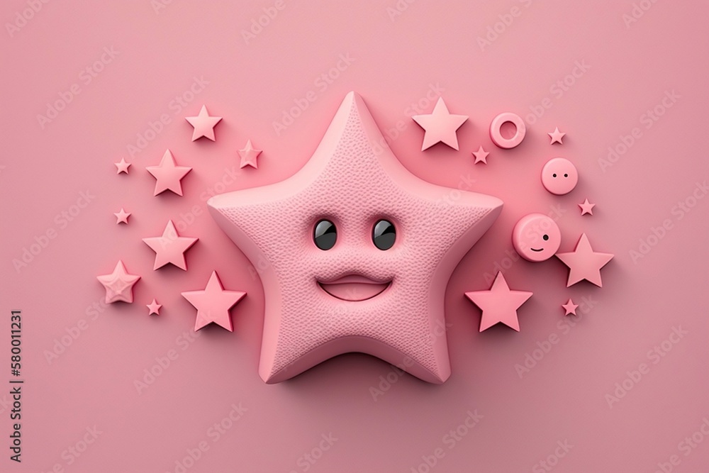 Star Emoji in Baby pink background Star Emoji in Baby pink background